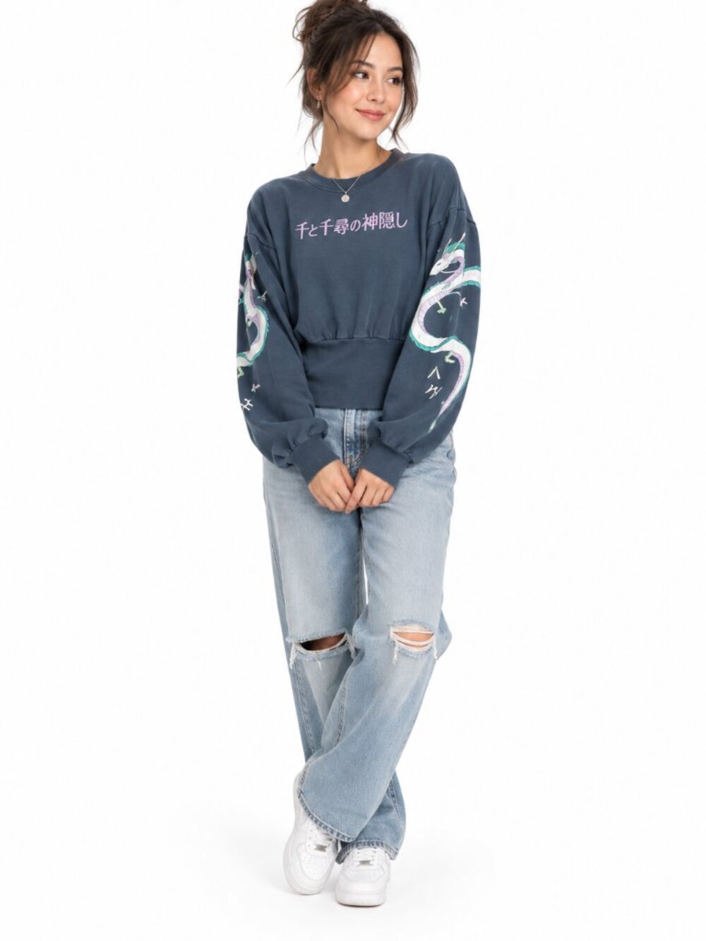 Her Universe Spirited Away Haku Dragon Womens L Long Sleeve Studio Ghibli Top